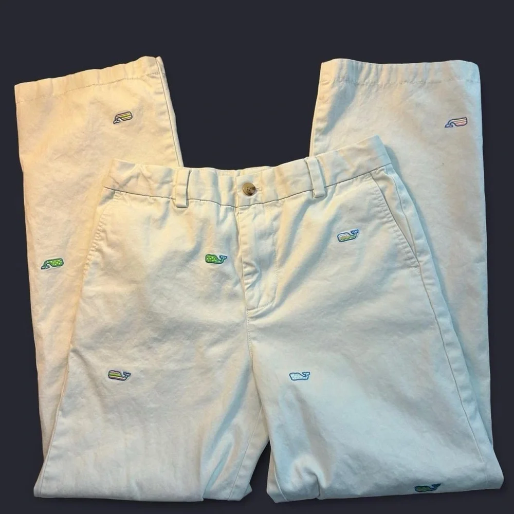 Vineyard Vines by Shep & Ian Khaki Pants | Size 14 | Embroidered Whale Logo